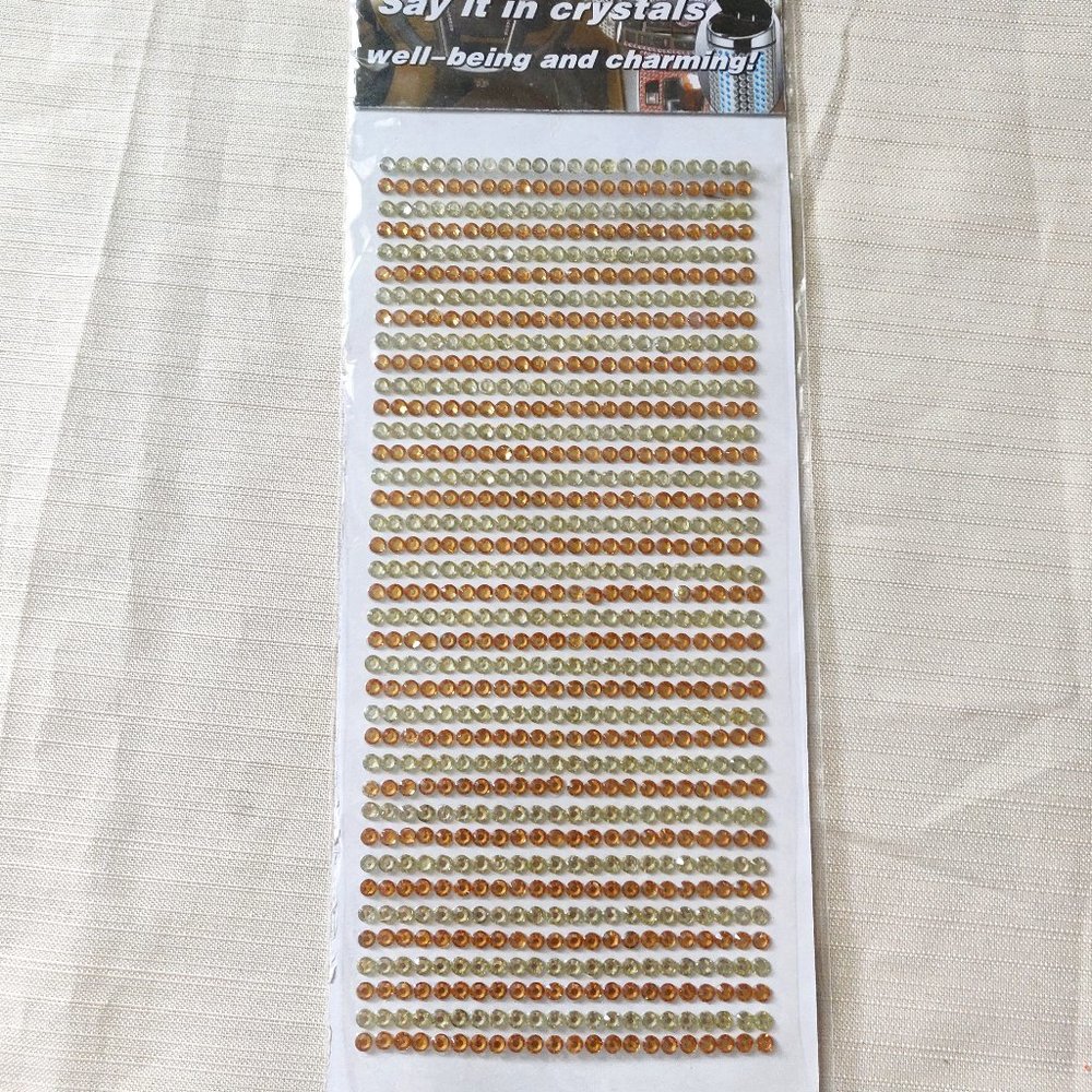 Crystal Gemstone Stickers Orange Silver | Arts & Crafts